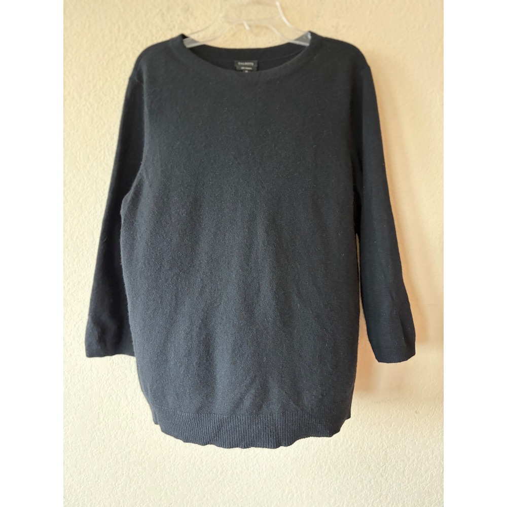 Talbots Black Pure Cashmere Crewneck Sweater Womens XL CN5000 07/14